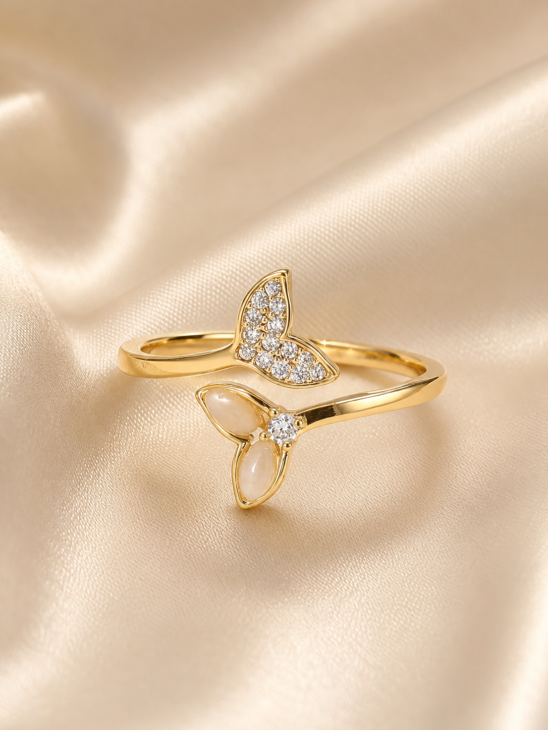 YEVORI Shimmering Mermaid Tail Zircon Adjustable Ring