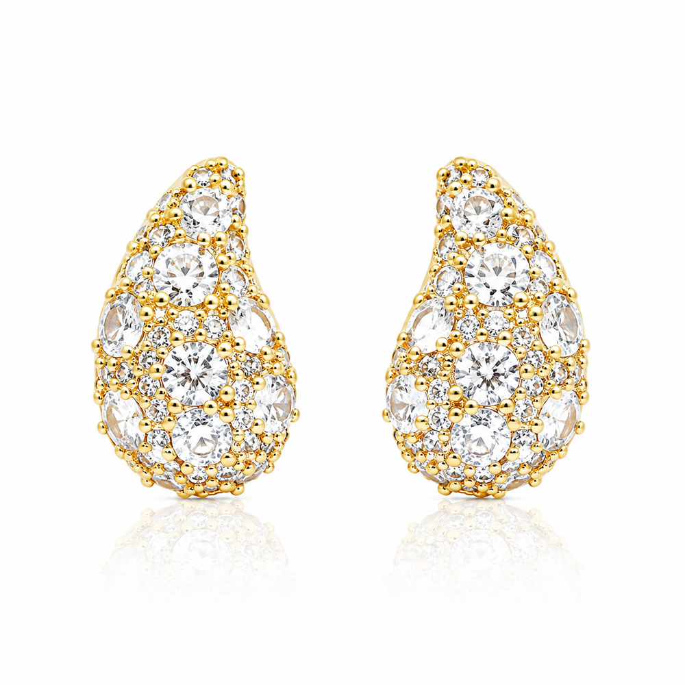 Radiant Drop Zircon Stud Earrings