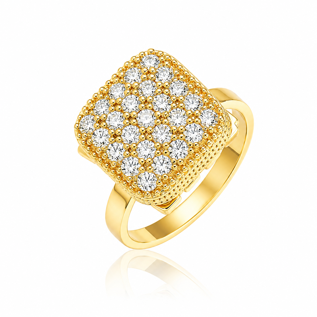 Radiant Square Rotating Cubic Zirconia Ring