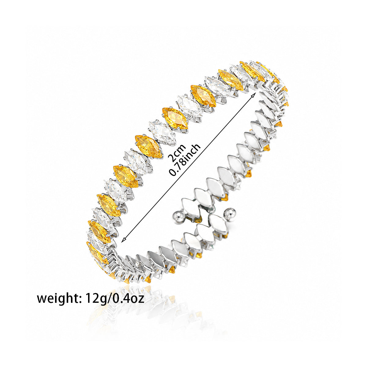 Sunlit Marquise Cubic Zirconia Adjustable Bracelet