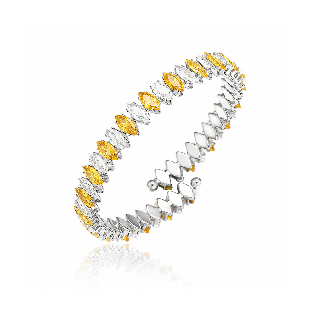 Sunlit Marquise Cubic Zirconia Adjustable Bracelet