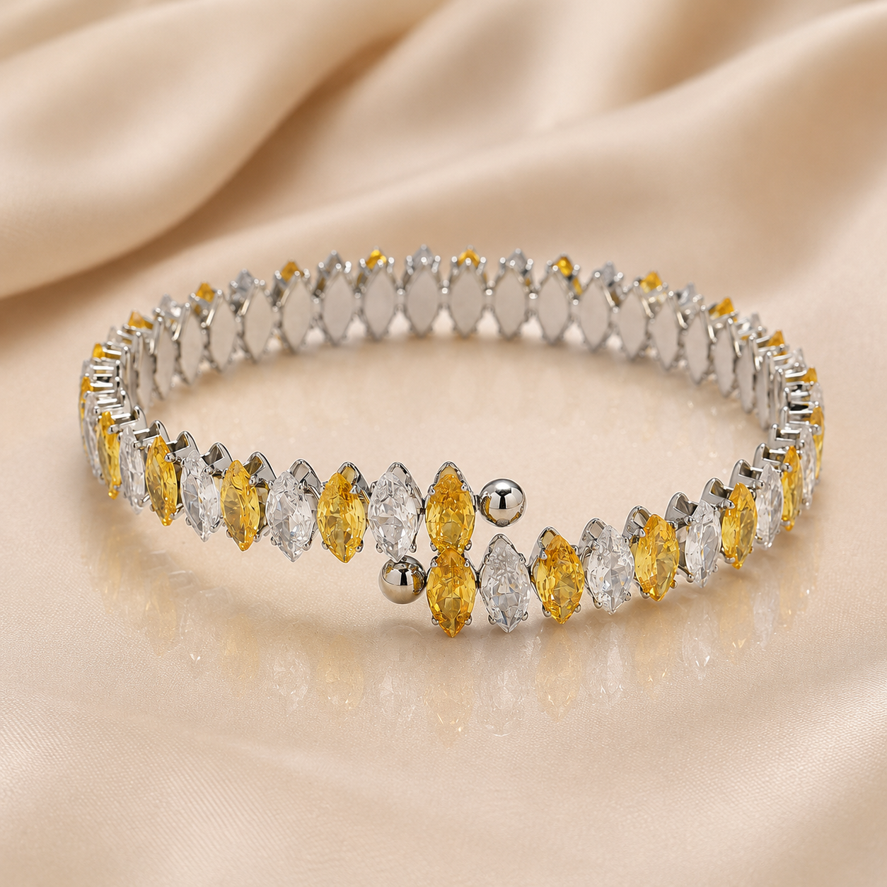 Sunlit Marquise Cubic Zirconia Adjustable Bracelet
