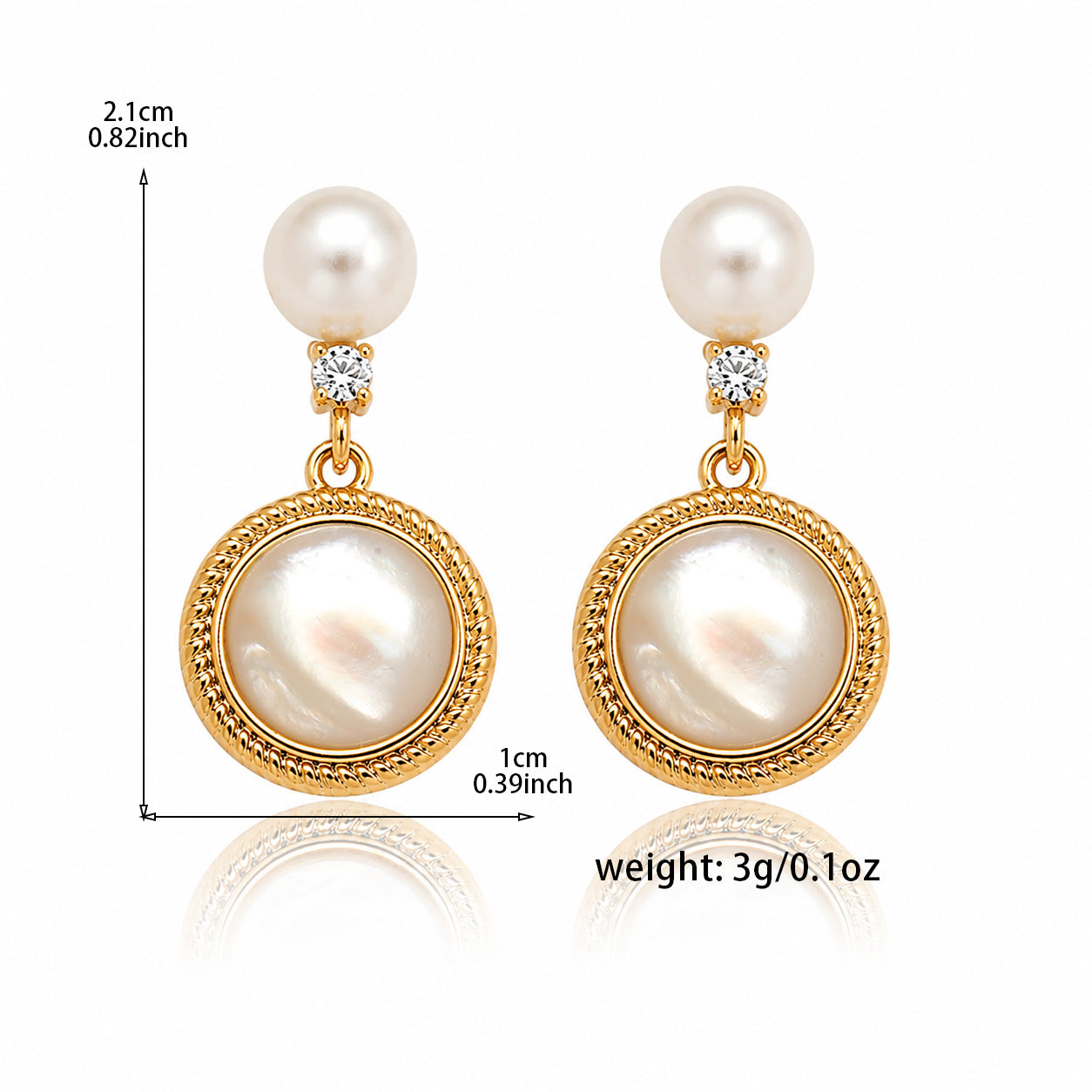Luminous Genuine Pearl Medallion Drop Earrings